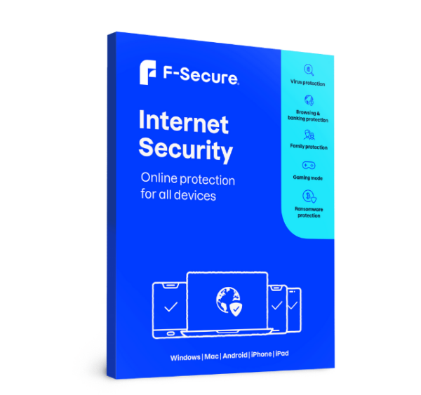 F-Secure Internet Security package – advanced antivirus and browsing protection for safe online activity